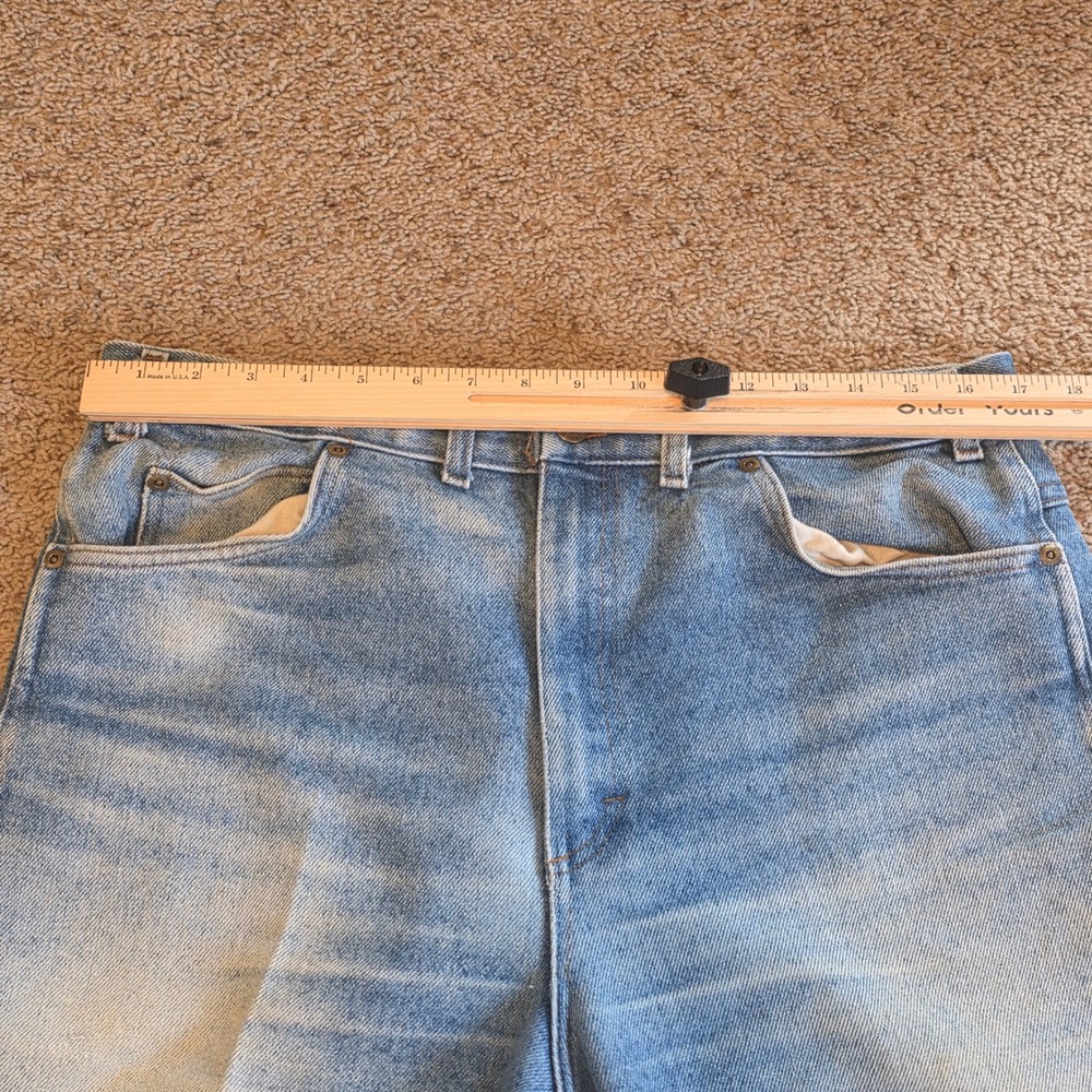 Vintage Manhattan Mens Light Wash Straight‎ Leg Jeans Made in USA 36x34 Blue - Picture 2 of 9